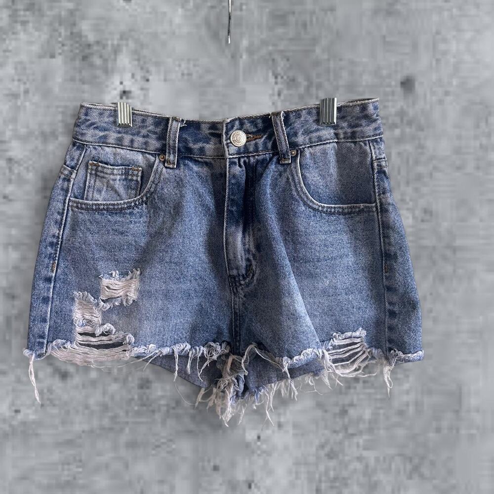Shein distressed denim shorts